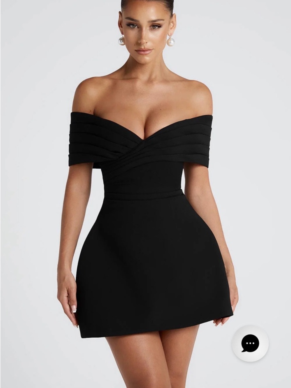 Off-Shoulder Black Cocktail Dress